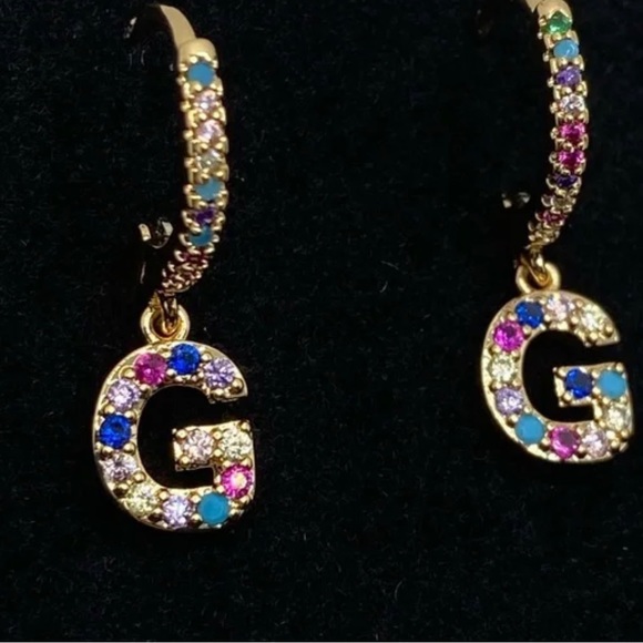 Letter G Hoop Rhinestone - Picture 3 of 4